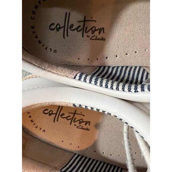 Clarks Collection Women’s 9 Marie Sneakers Sailing White Leather Shoes Beachy - Picture 7 of 10